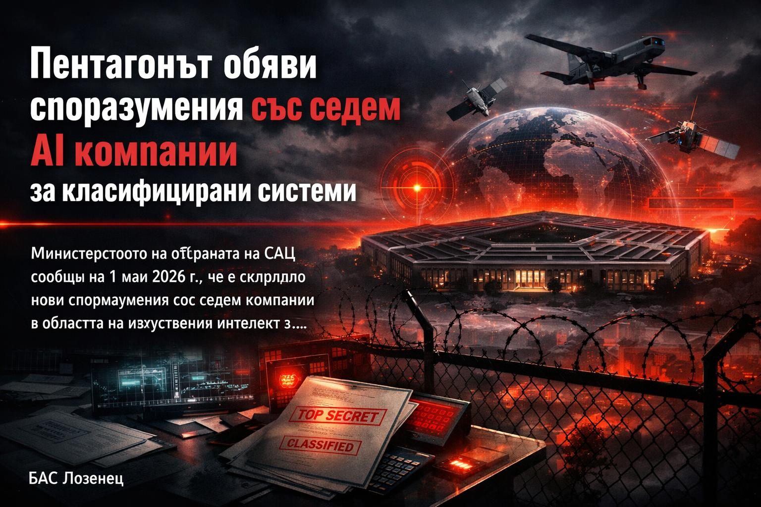 Пентагонът обяви споразумения със седем AI компании за класифицирани системи