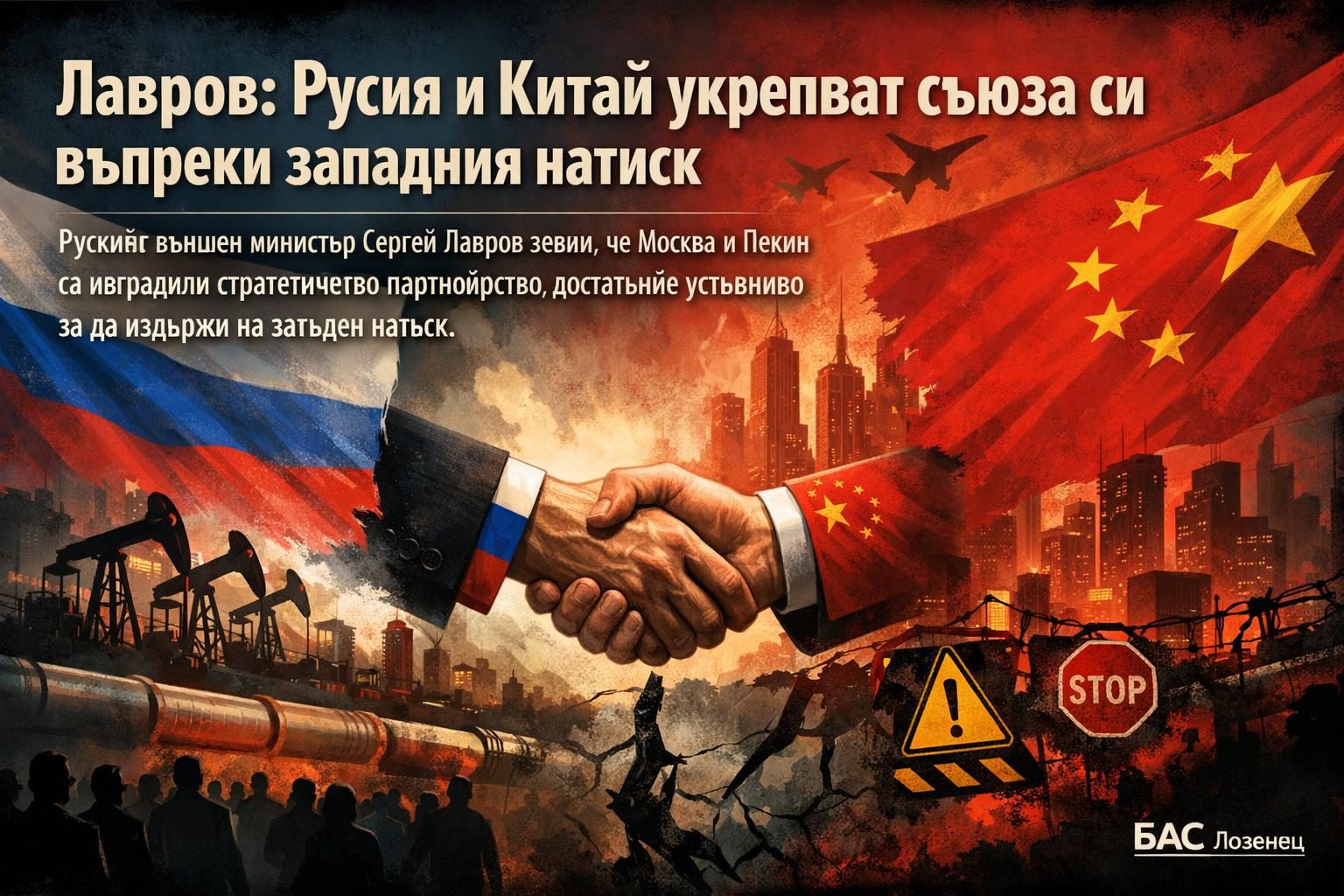 Лавров: Русия и Китай укрепват съюза си въпреки западния натиск
