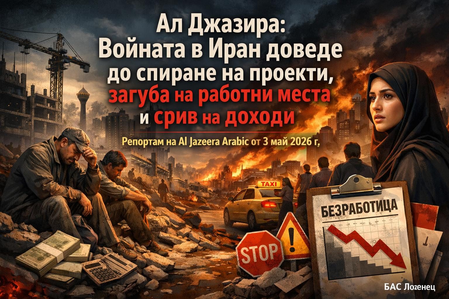 Ал Джазира: Войната в Иран доведе до спиране на проекти, загуба на работни места и срив на доходи