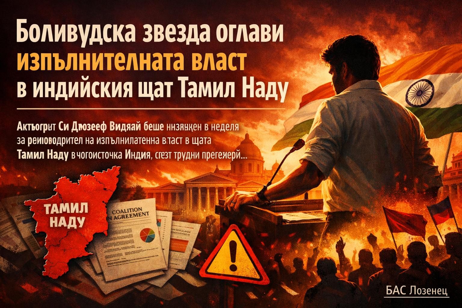 Боливудска звезда оглави изпълнителната власт в индийския щат Тамил Наду