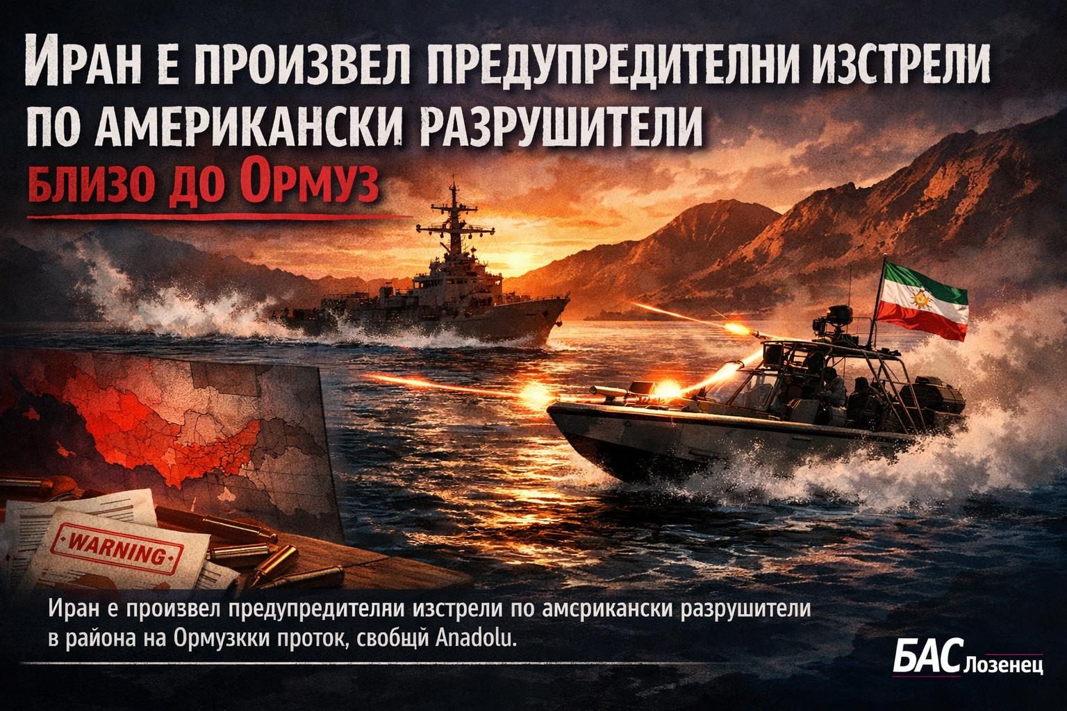 Иран е произвел предупредителни изстрели по американски разрушители близо до Ормуз