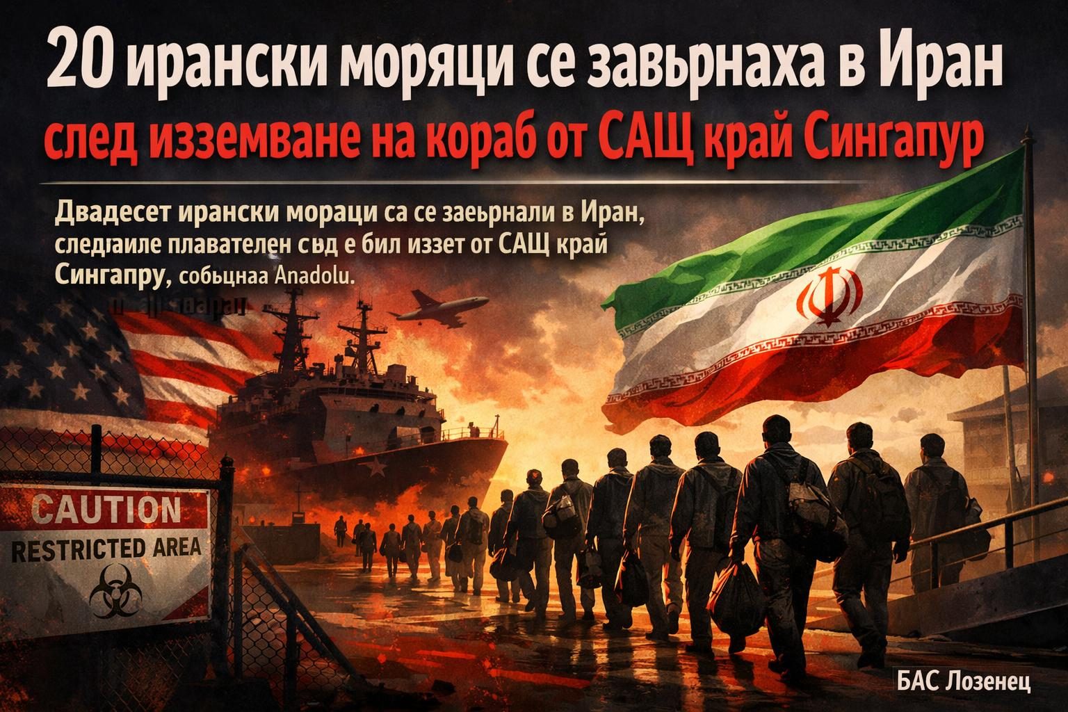 20 ирански моряци се завърнаха в Иран след изземване на кораб от САЩ край Сингапур