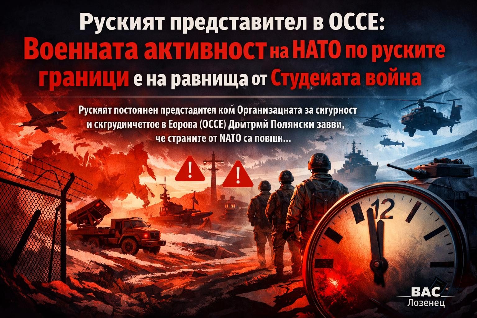 Руският представител в ОССЕ: Военната активност на НАТО по руските граници е на равнища от Студената война