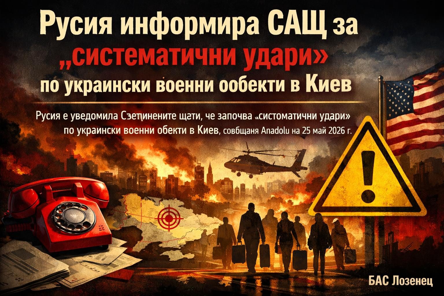 Русия информира САЩ за „систематични удари“ по украински военни обекти в Киев