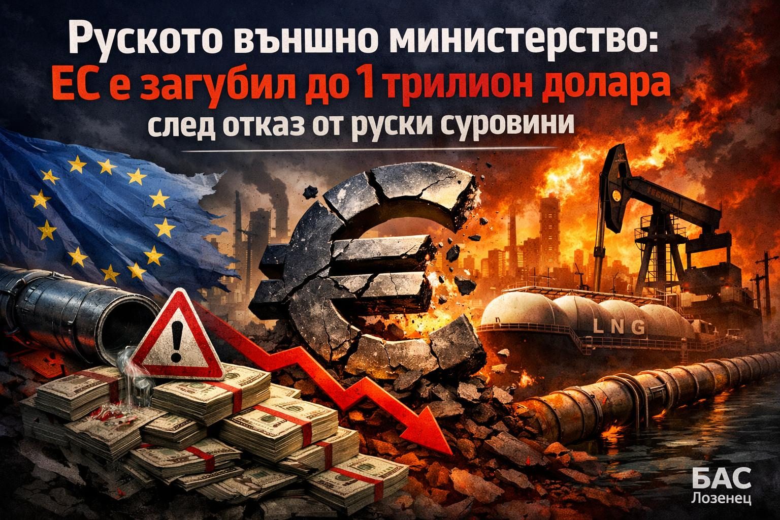 Руското външно министерство: ЕС е загубил до 1 трилион долара след отказ от руски суровини