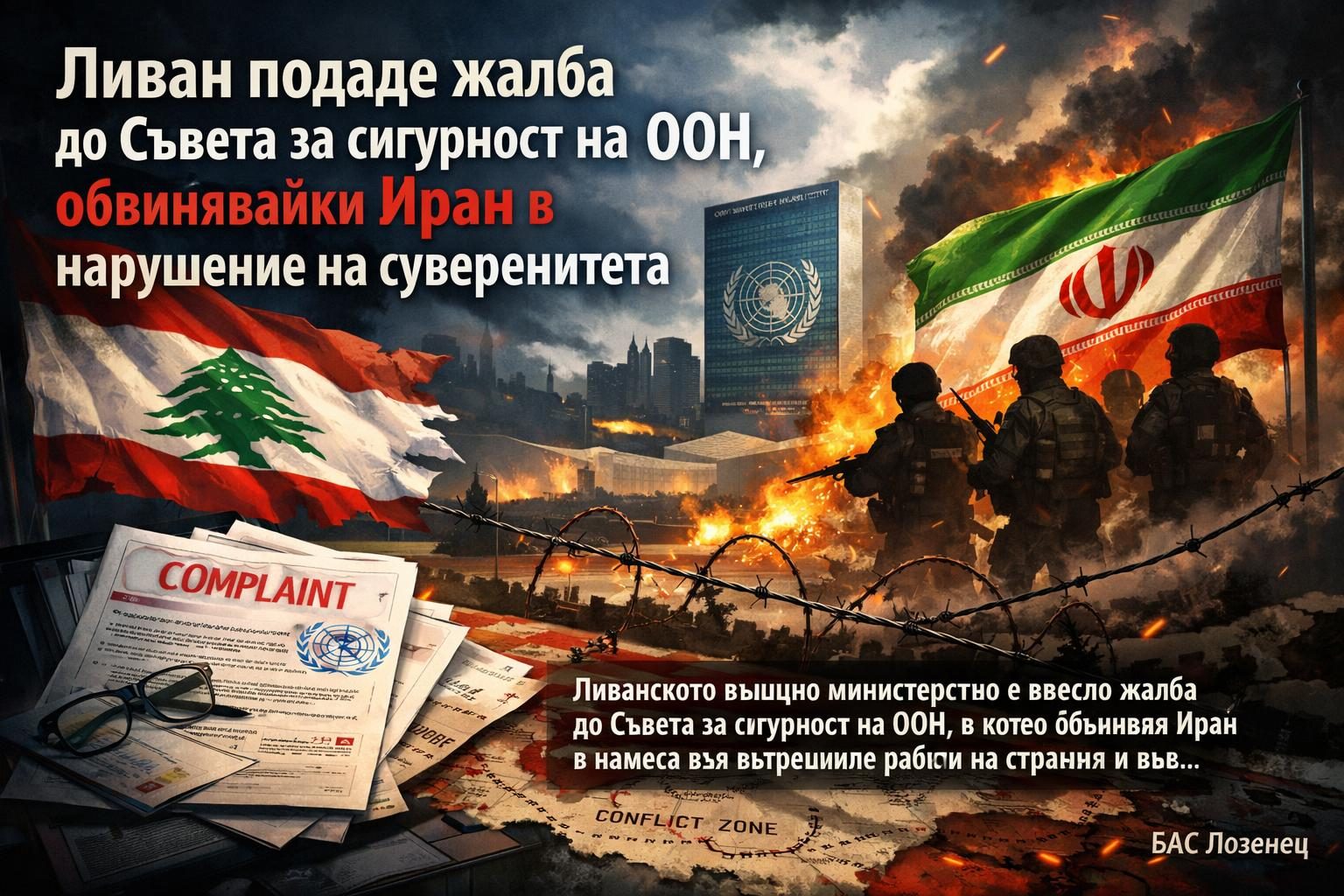 Ливан подаде жалба до Съвета за сигурност на ООН, обвинявайки Иран в нарушение на суверенитета