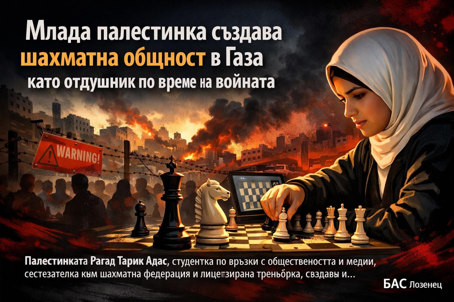 Млада палестинка създава шахматна общност в Газа като отдушник по време на войната