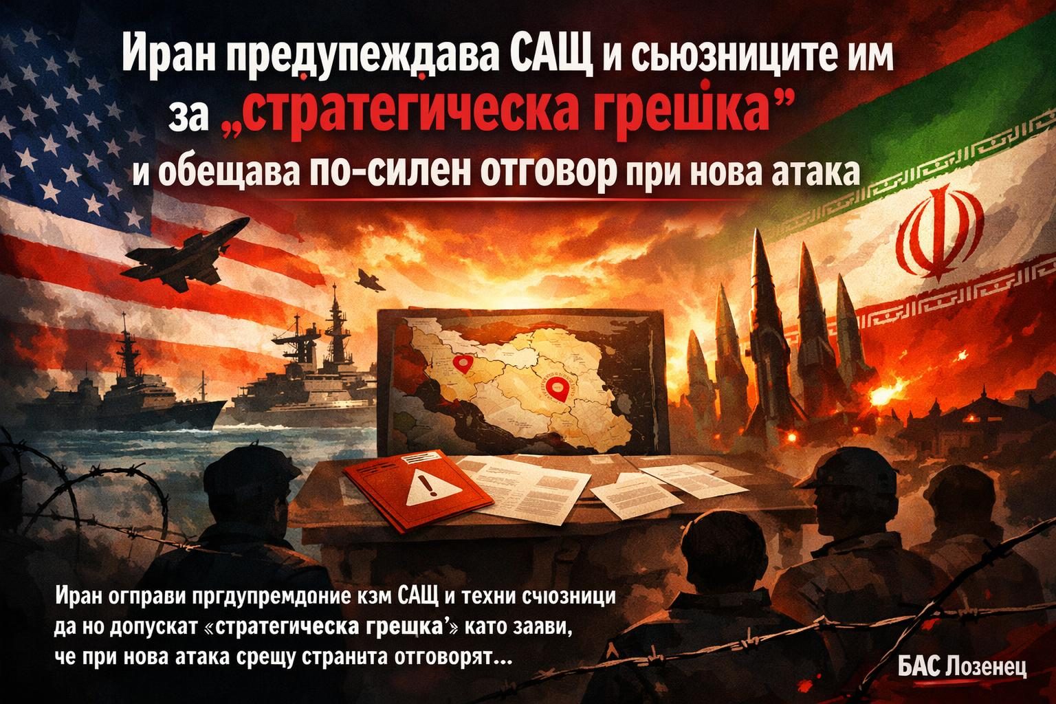 Иран предупреждава САЩ и съюзниците им за „стратегическа грешка“ и обещава по-силен отговор при нова атака