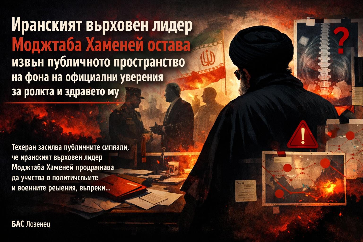 Иранският върховен лидер Моджтаба Хаменей остава извън публичното пространство на фона на официални уверения за ролята и здравето му