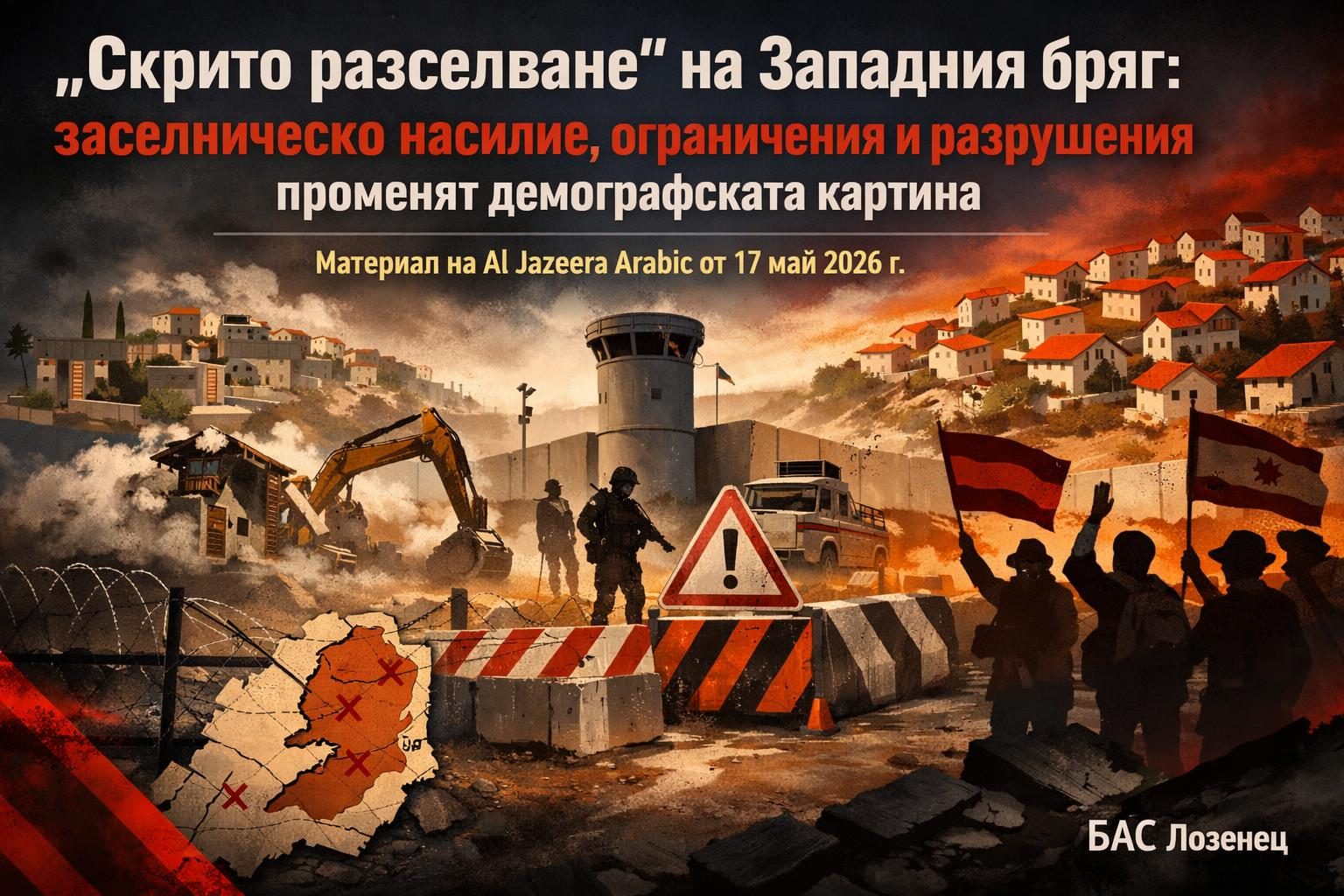 „Скрито разселване“ на Западния бряг: заселническо насилие, ограничения и разрушения променят демографската картина