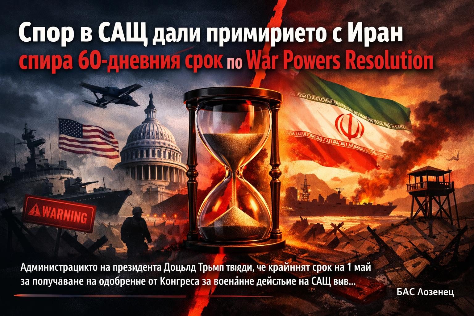 Спор в САЩ дали примирието с Иран спира 60-дневния срок по War Powers Resolution