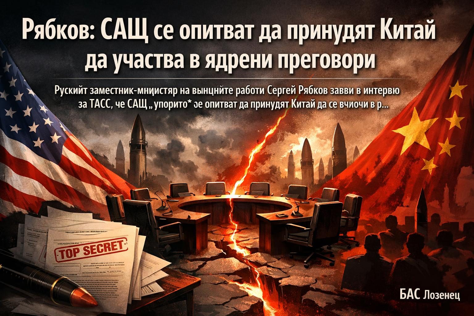 Рябков: САЩ се опитват да принудят Китай да участва в ядрени преговори
