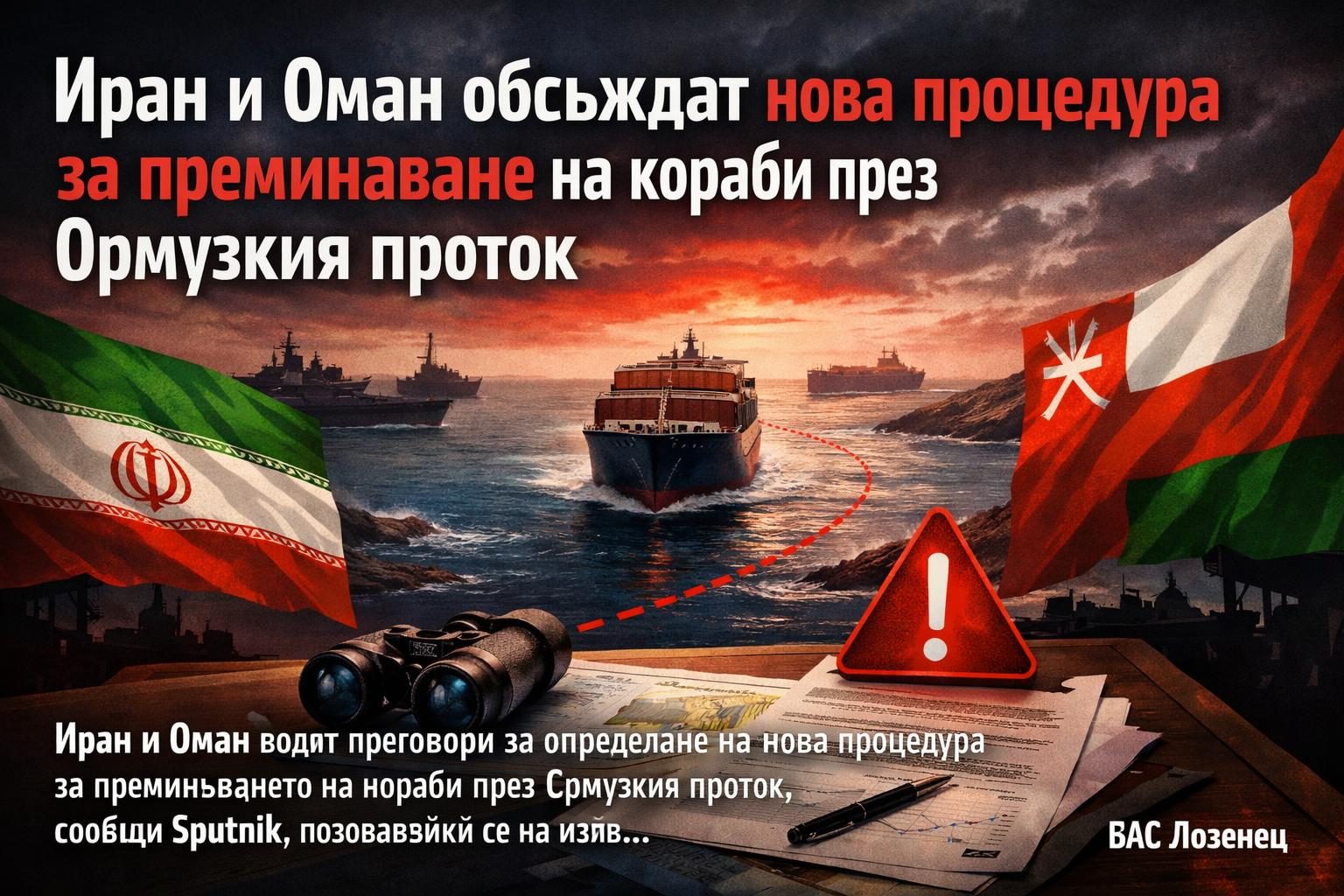 Иран и Оман обсъждат нова процедура за преминаване на кораби през Ормузкия проток