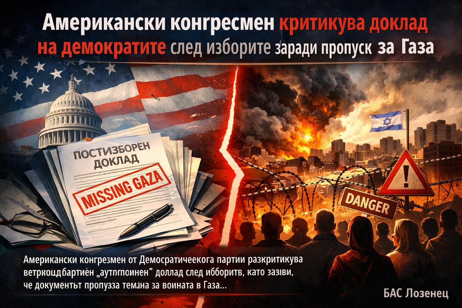 Американски конгресмен критикува доклад на демократите след изборите заради пропуск за Газа