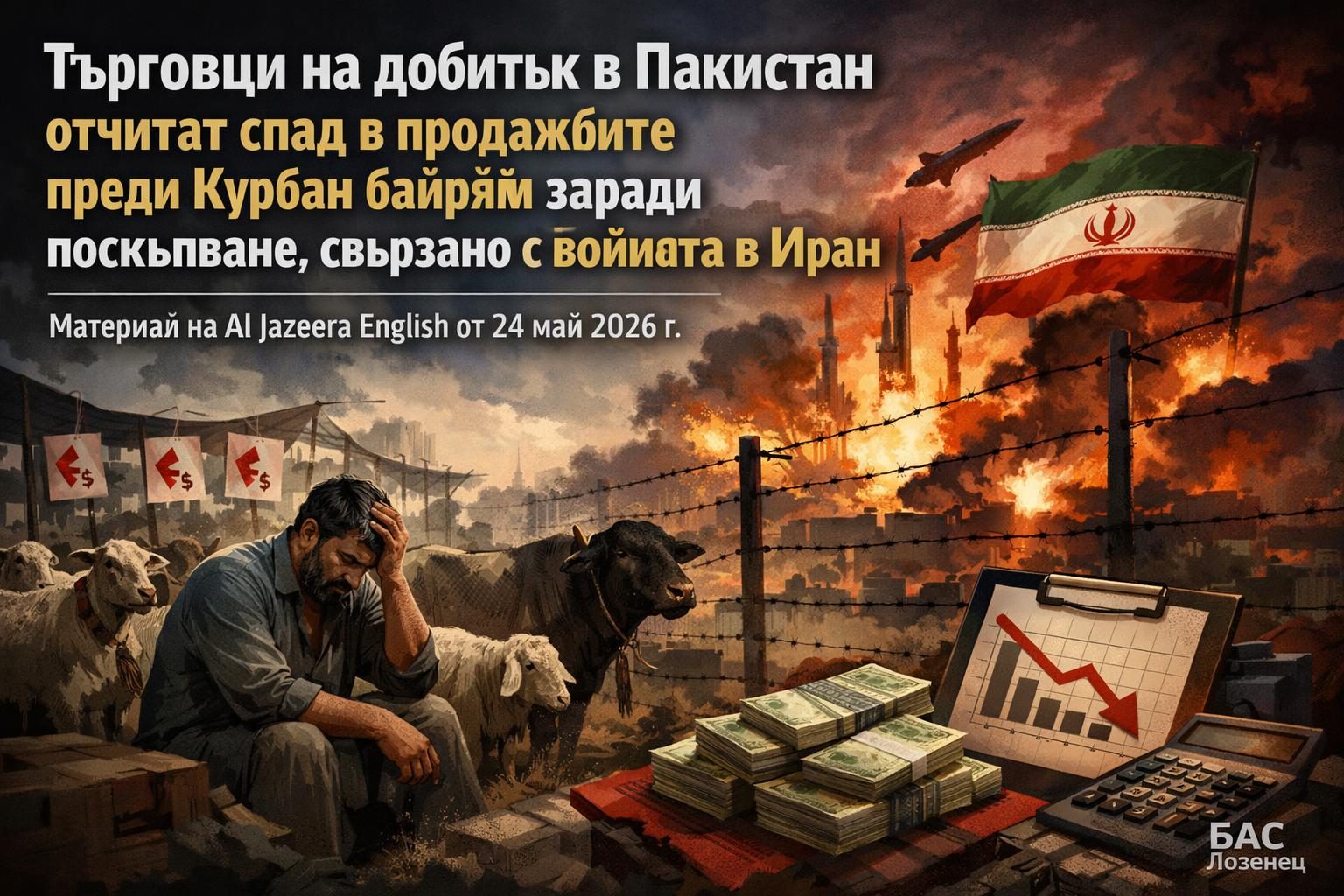 Търговци на добитък в Пакистан отчитат спад в продажбите преди Курбан байрям заради поскъпване, свързано с войната в Иран