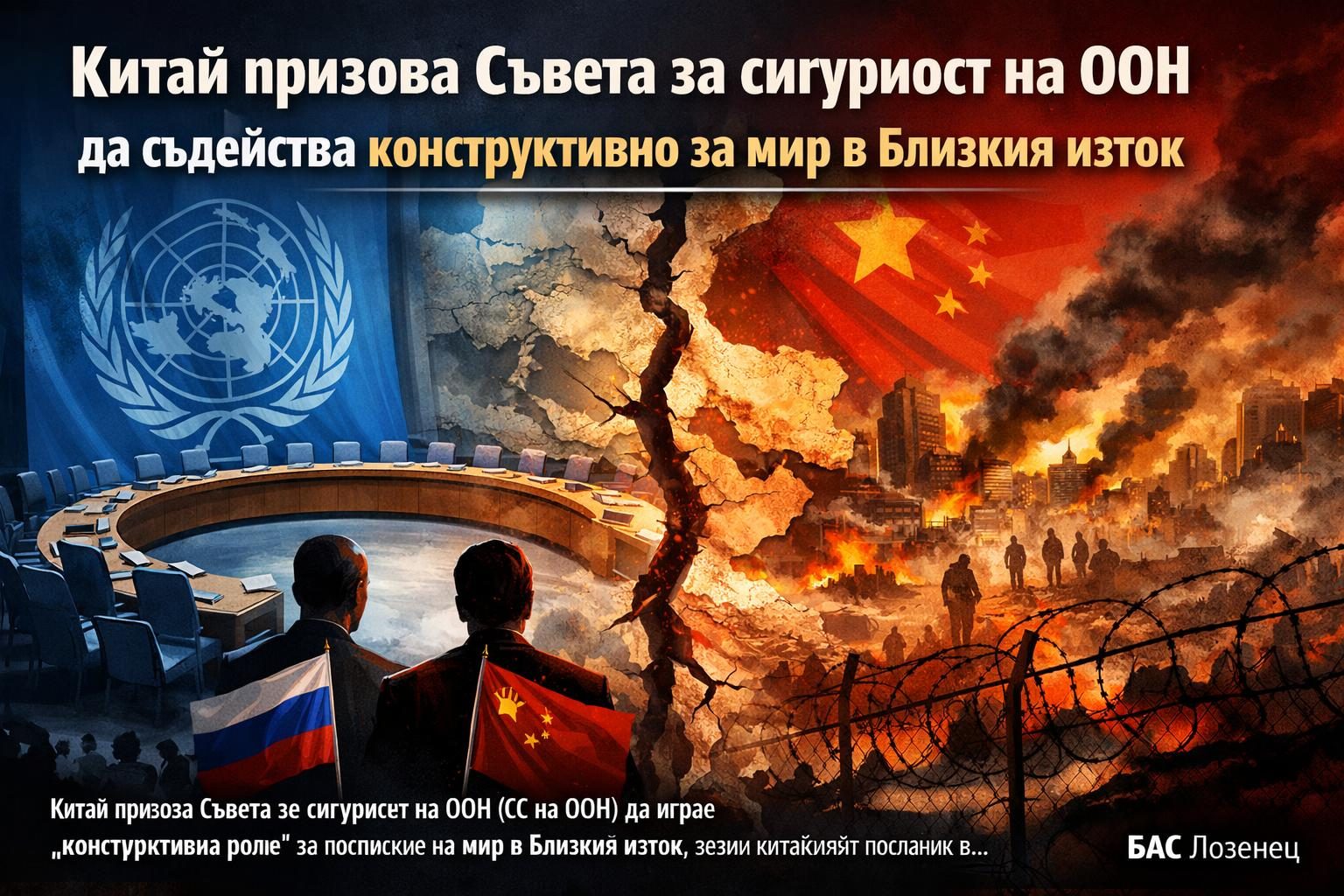Китай призова Съвета за сигурност на ООН да съдейства конструктивно за мир в Близкия изток