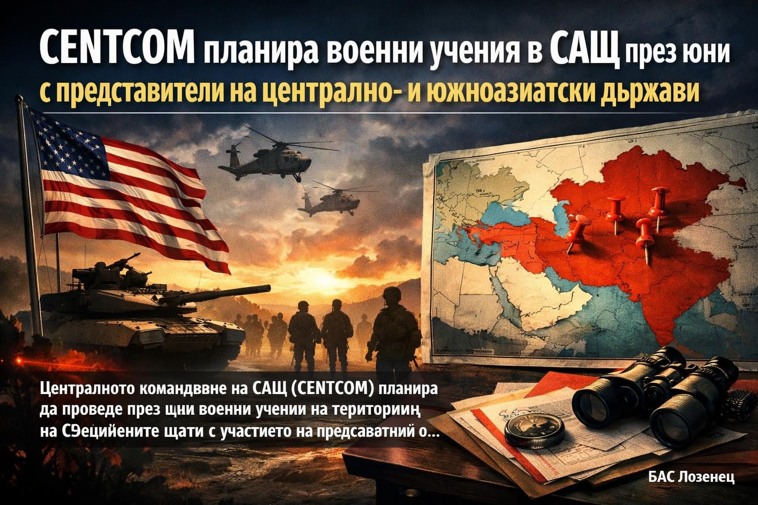 CENTCOM планира военни учения в САЩ през юни с представители на централно- и южноазиатски държави