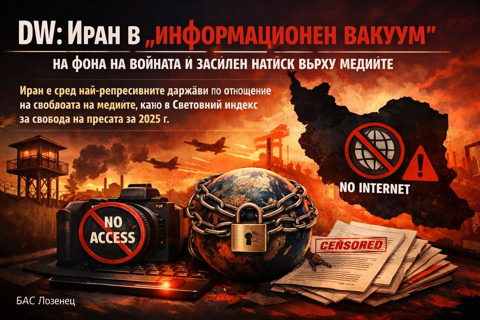 DW: Иран в „информационен вакуум“ на фона на войната и засилен натиск върху медиите