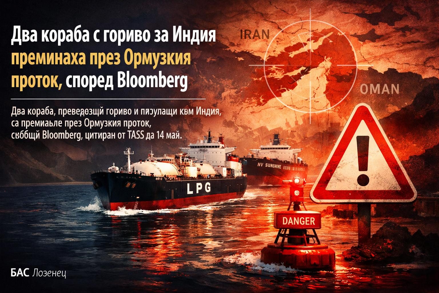 Два кораба с гориво за Индия преминаха през Ормузкия проток, според Bloomberg