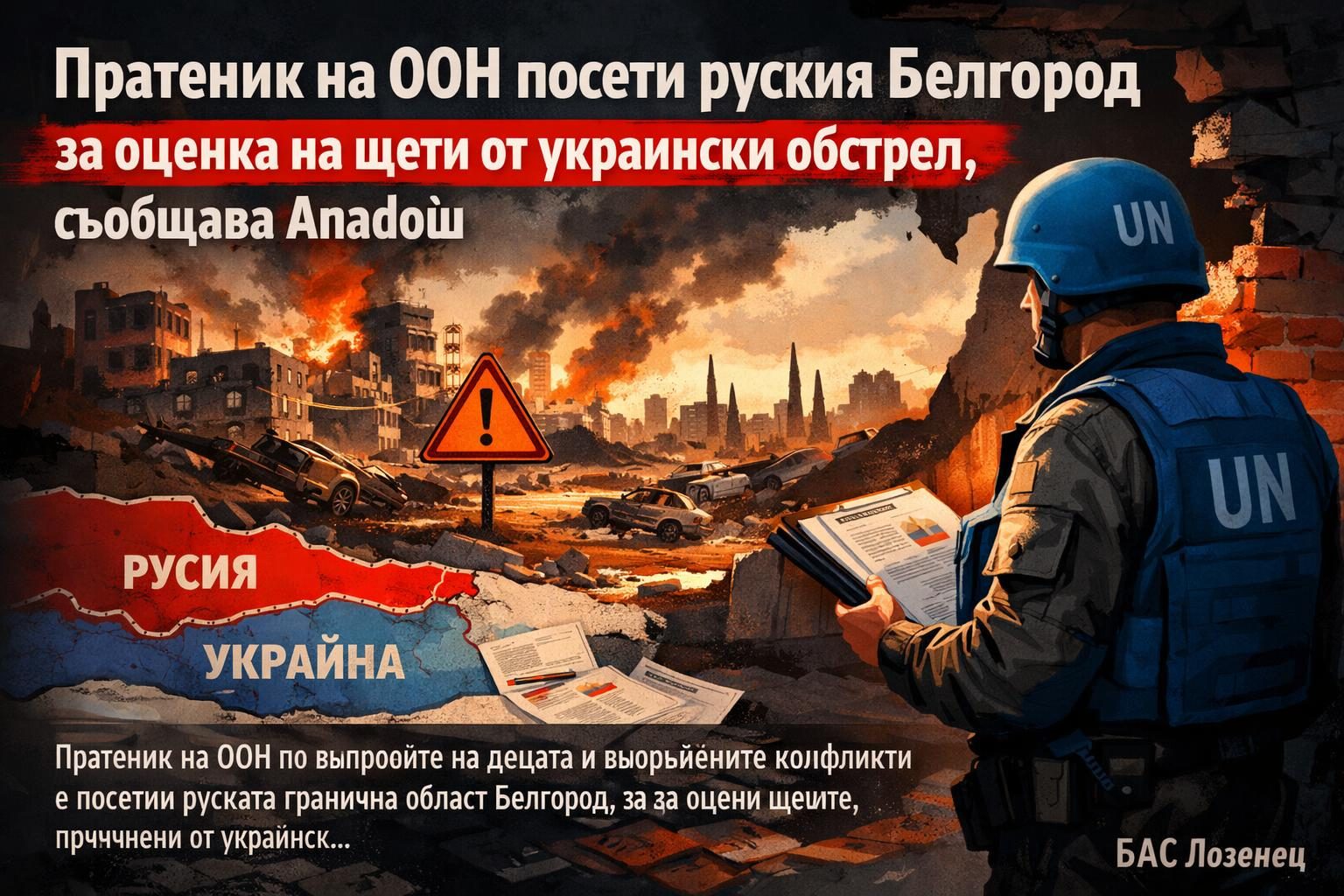 Пратеник на ООН посети руския Белгород за оценка на щети от украински обстрел, съобщава Anadolu