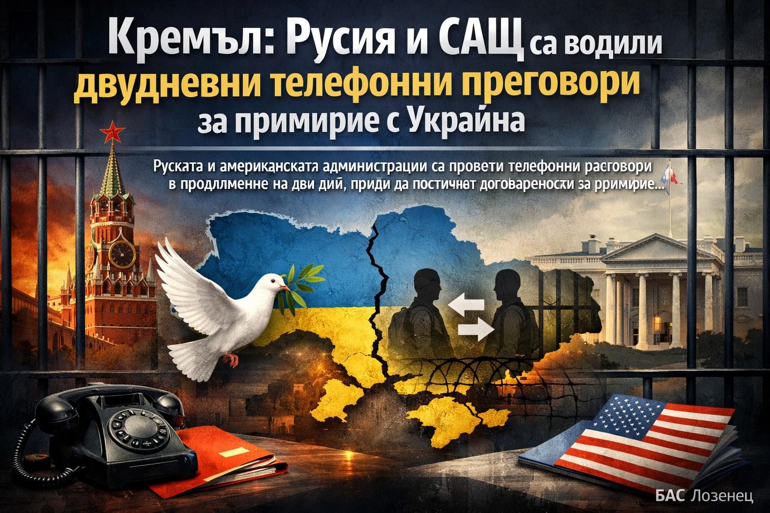 Кремъл: Русия и САЩ са водили двудневни телефонни преговори за примирие с Украйна