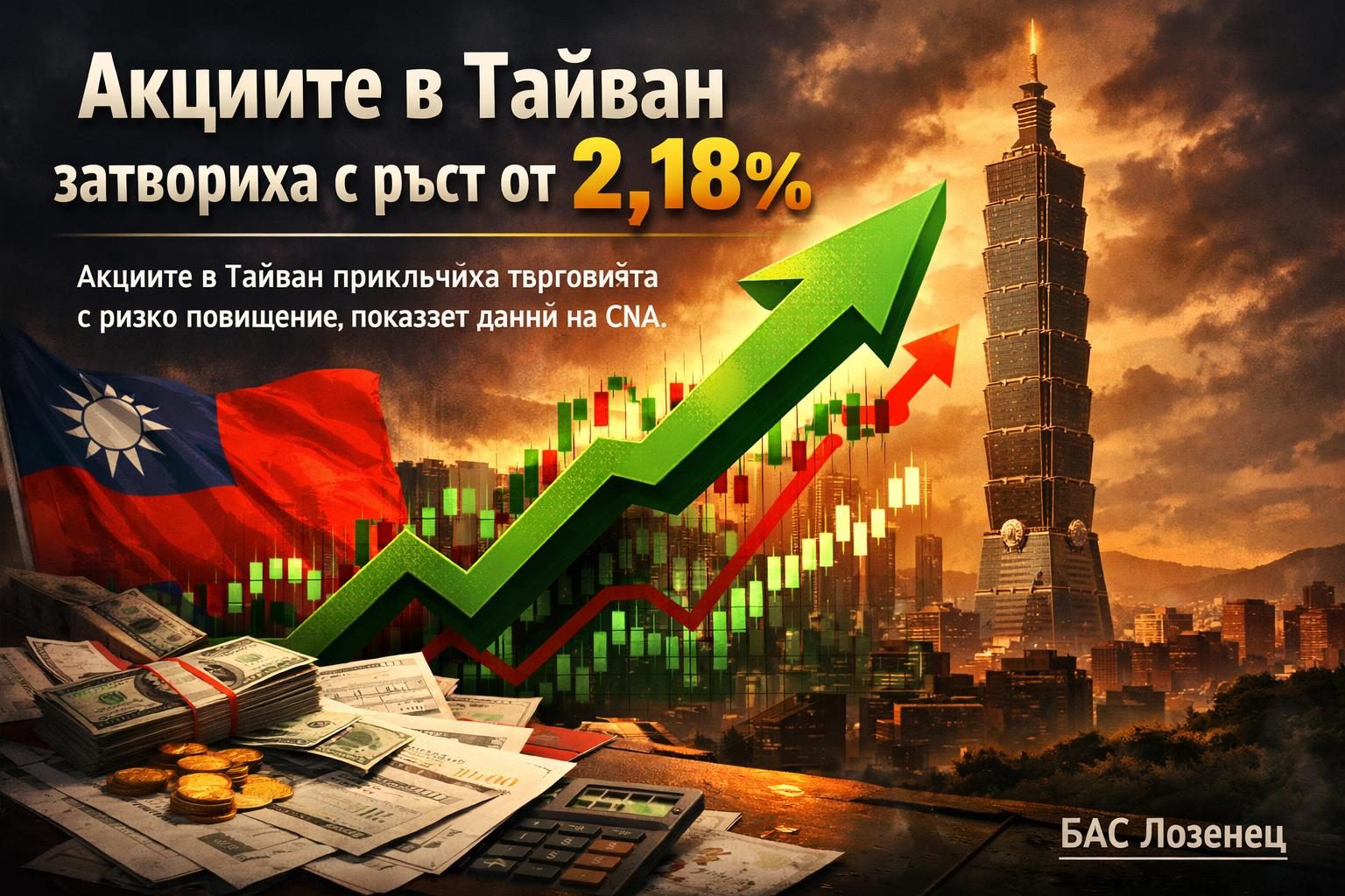 Акциите в Тайван затвориха с ръст от 2,18%
