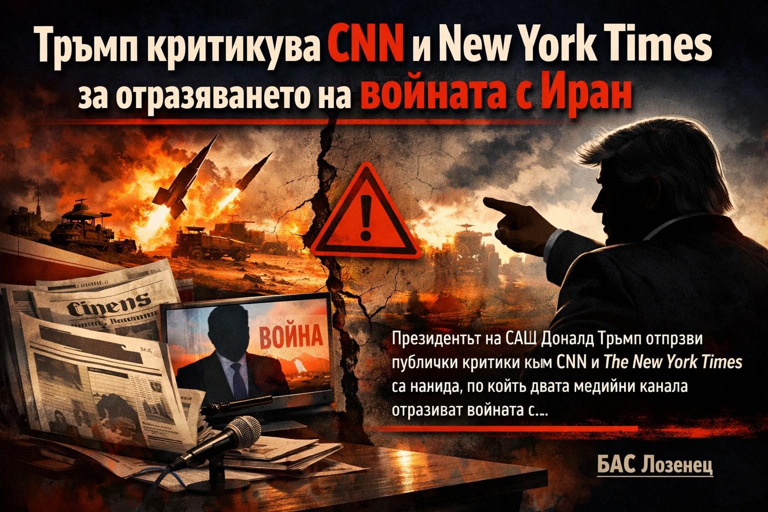 Тръмп критикува CNN и New York Times за отразяването на войната с Иран