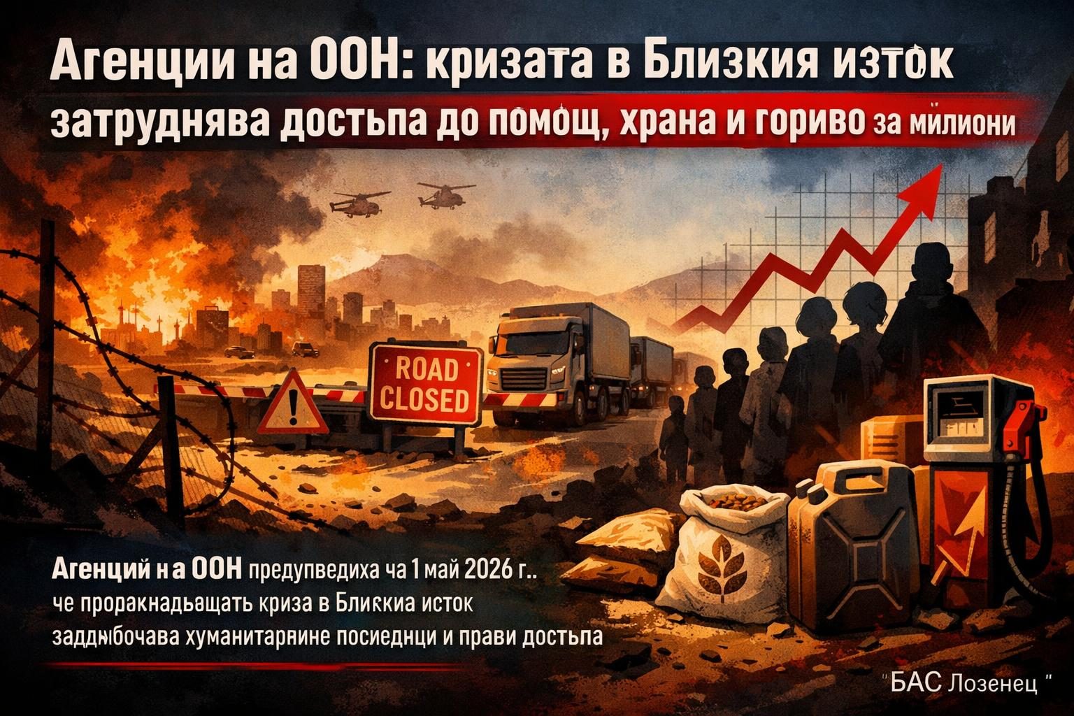 Агенции на ООН: кризата в Близкия изток затруднява достъпа до помощ, храна и гориво за милиони