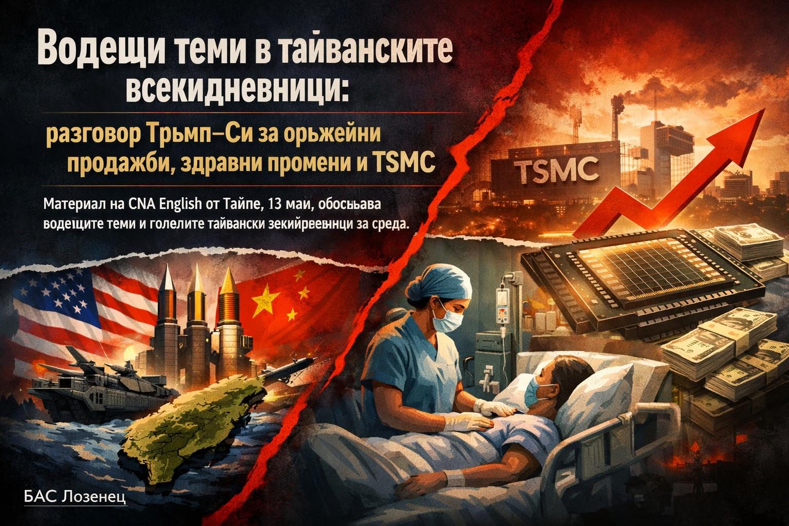 Водещи теми в тайванските всекидневници: разговор Тръмп–Си за оръжейни продажби, здравни промени и TSMC