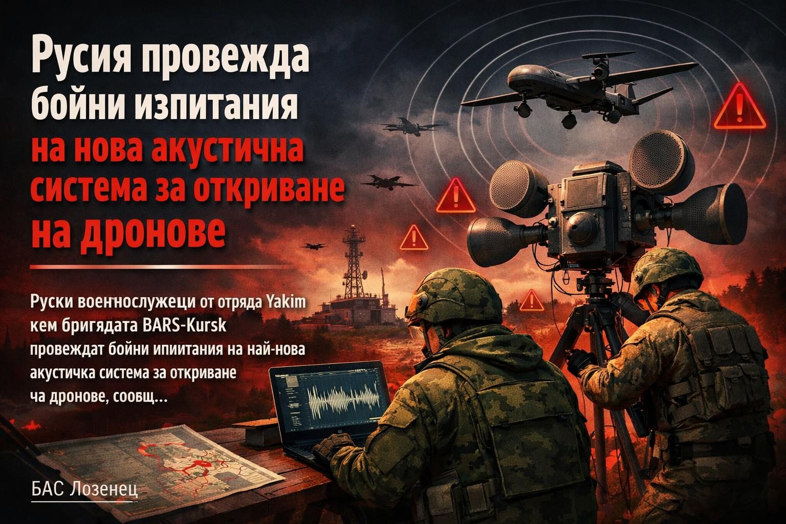 Русия провежда бойни изпитания на нова акустична система за откриване на дронове