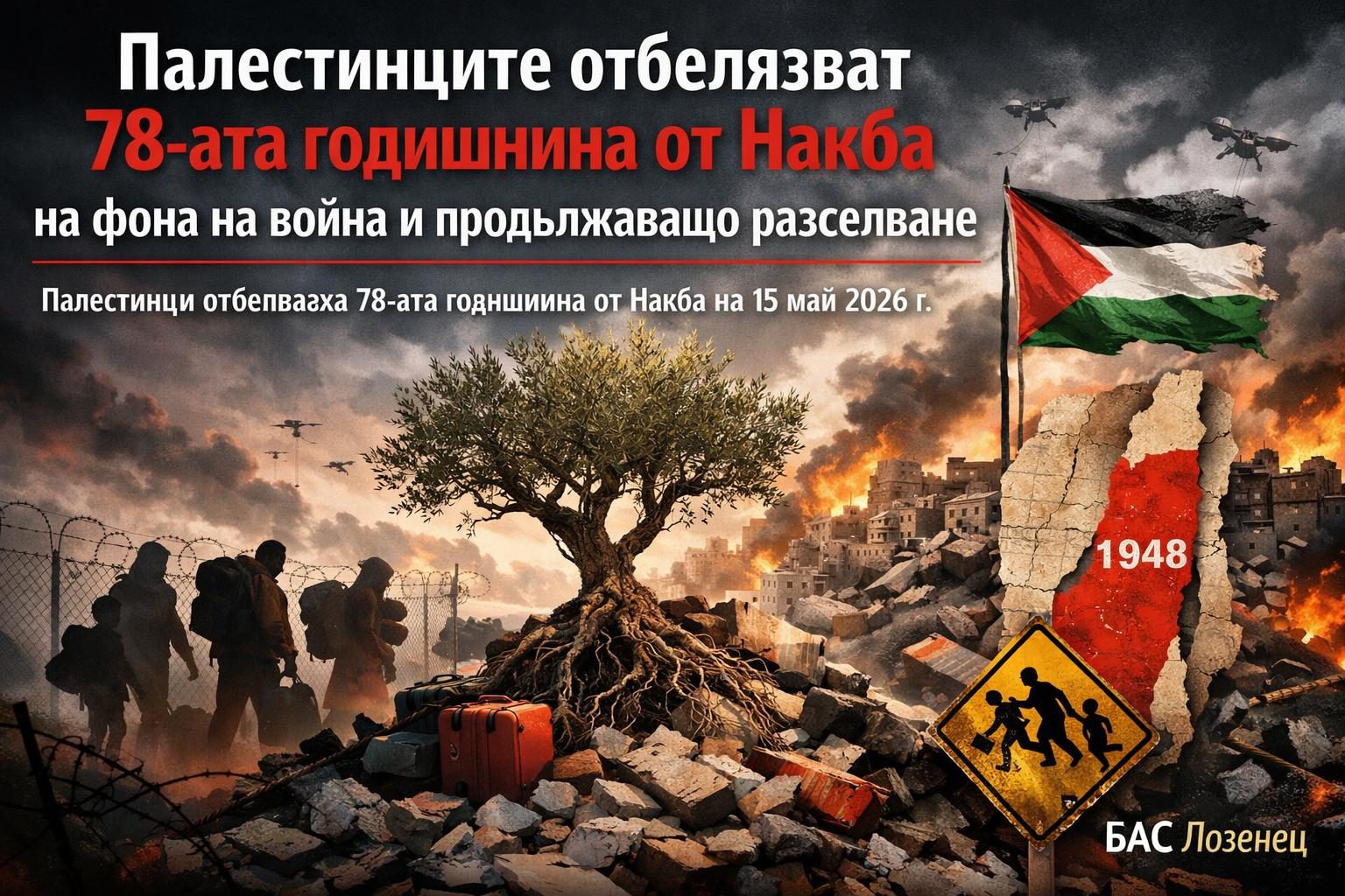 Палестинците отбелязват 78-ата годишнина от Накба на фона на война и продължаващо разселване