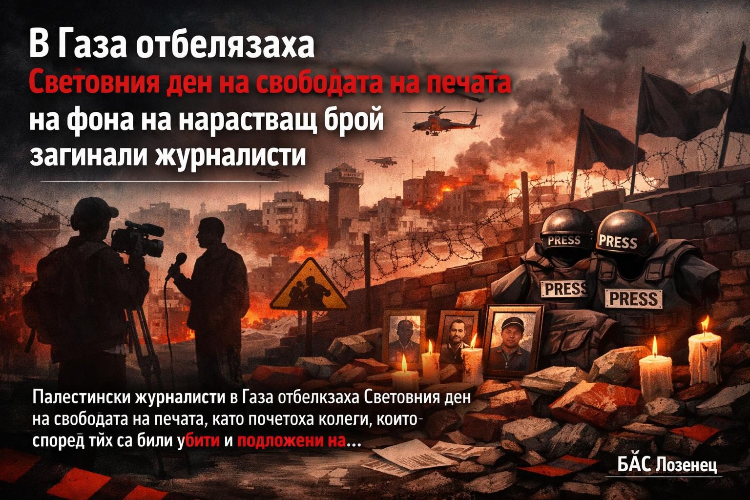 В Газа отбелязаха Световния ден на свободата на печата на фона на нарастващ брой загинали журналисти