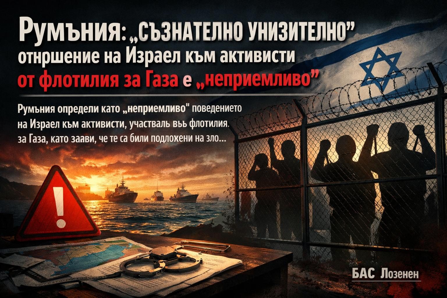 Румъния: „съзнателно унизително“ отношение на Израел към активисти от флотилия за Газа е „неприемливо“