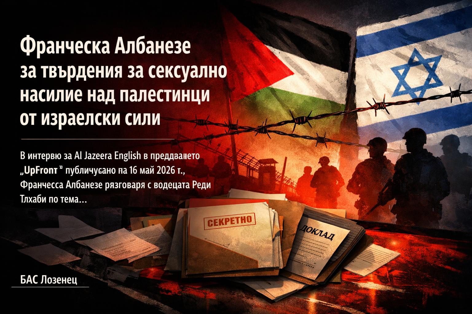 Франческа Албанезе за твърдения за сексуално насилие над палестинци от израелски сили