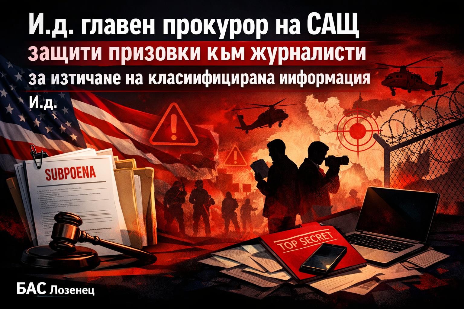 И.д. главен прокурор на САЩ защити призовки към журналисти за изтичане на класифицирана информация