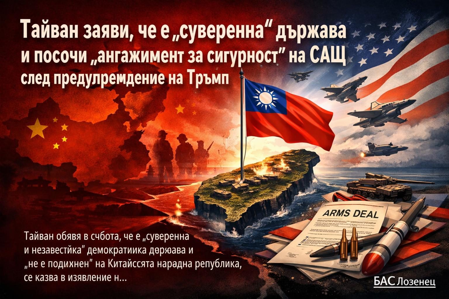 Тайван заяви, че е „суверенна“ държава и посочи „ангажимент за сигурност“ на САЩ след предупреждение на Тръмп
