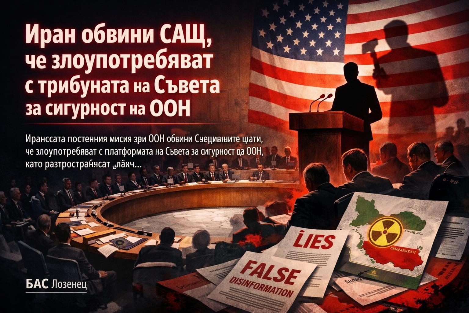 Иран обвини САЩ, че злоупотребяват с трибуната на Съвета за сигурност на ООН