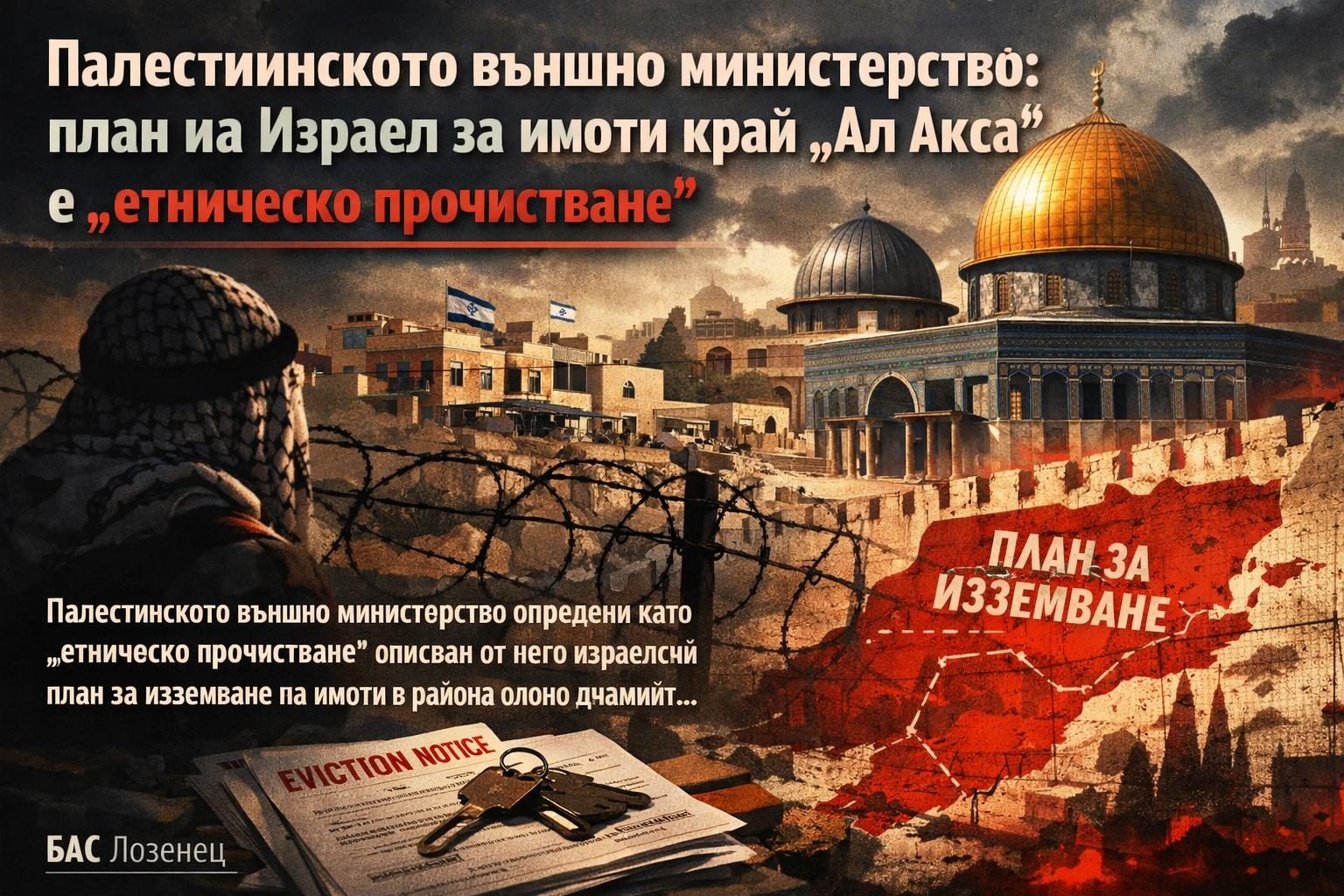 Палестинското външно министерство: план на Израел за имоти край „Ал Акса“ е „етническо прочистване“