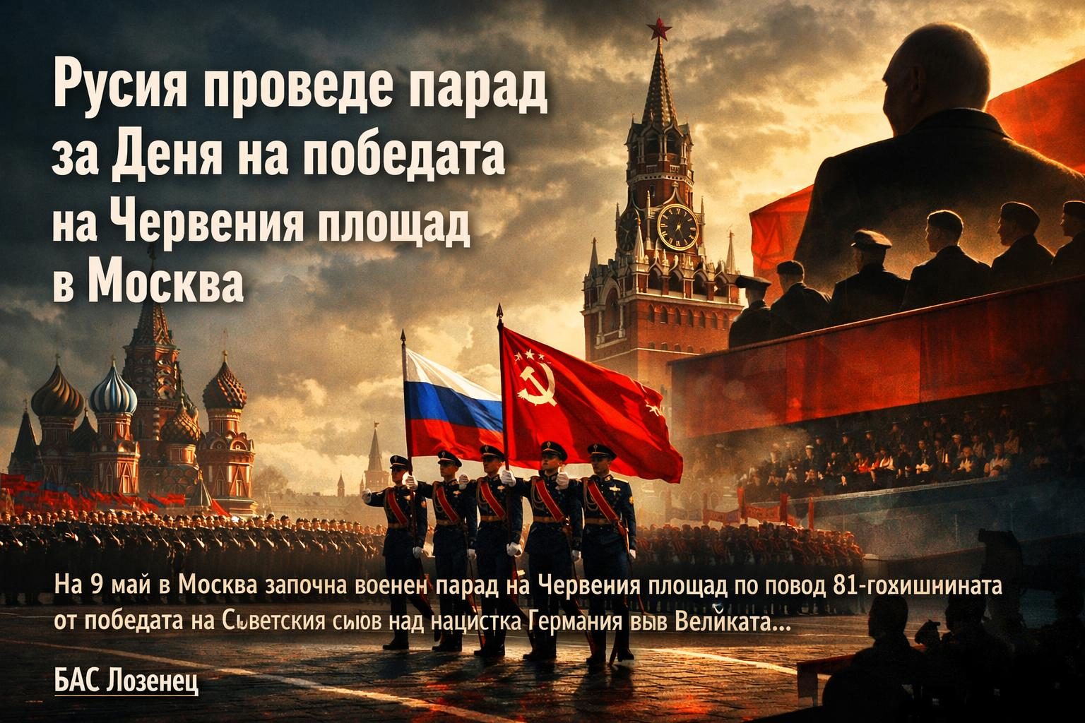 Русия проведе парад за Деня на победата на Червения площад в Москва