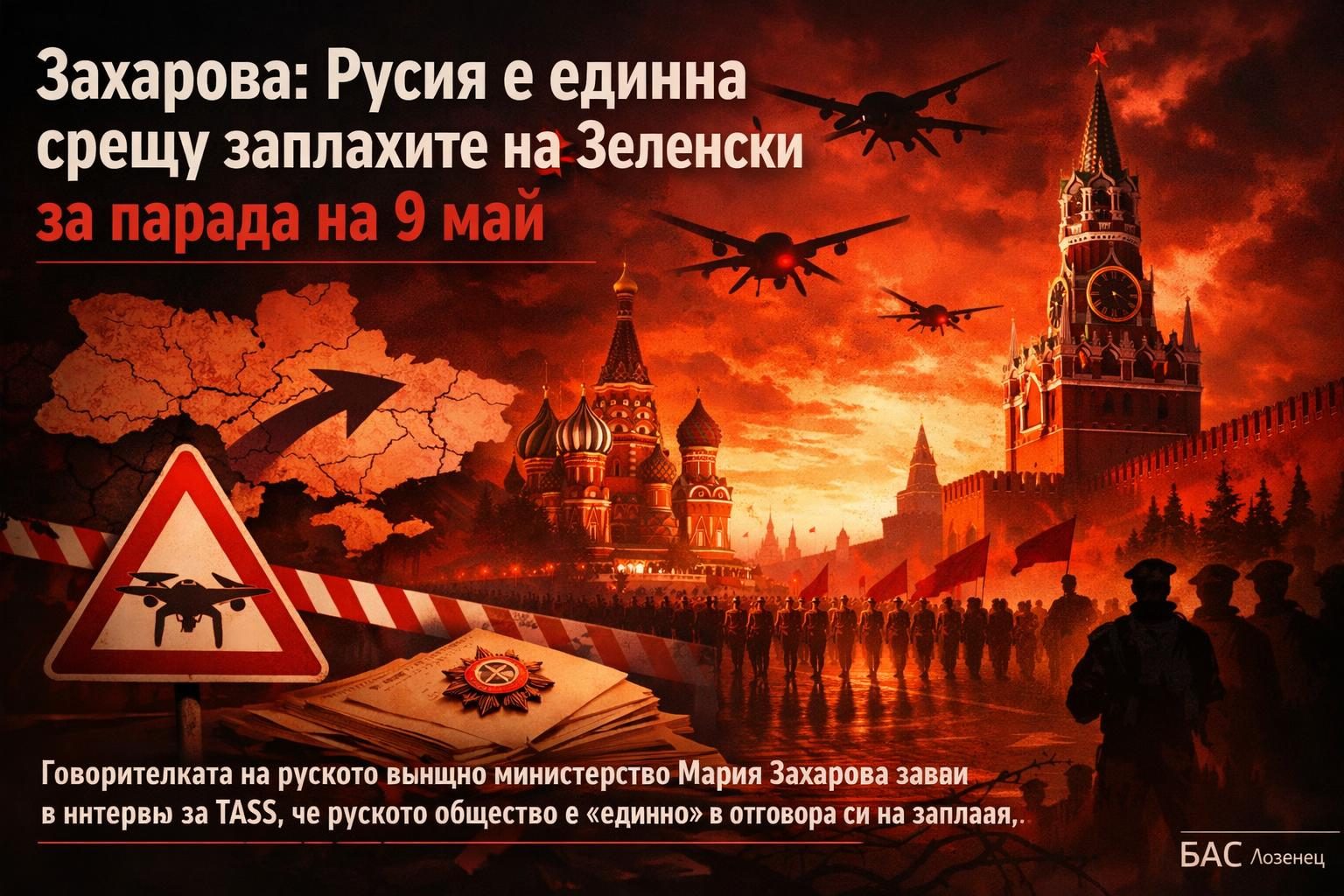 Захарова: Русия е единна срещу заплахите на Зеленски за парада на 9 май