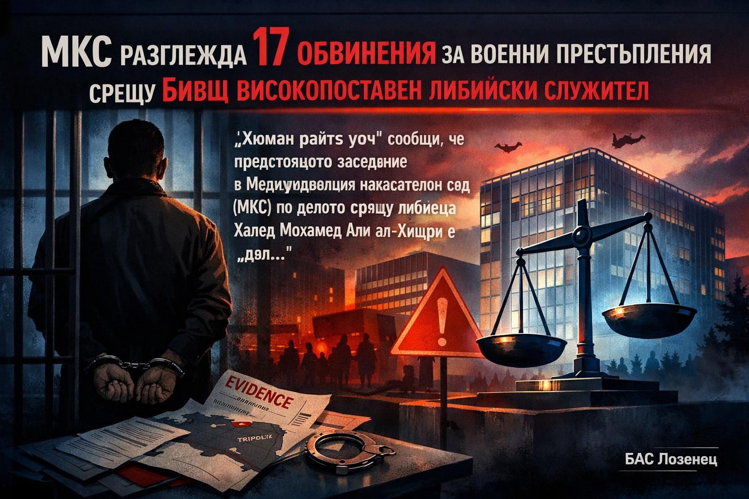 МКС разглежда 17 обвинения за военни престъпления срещу бивш високопоставен либийски служител
