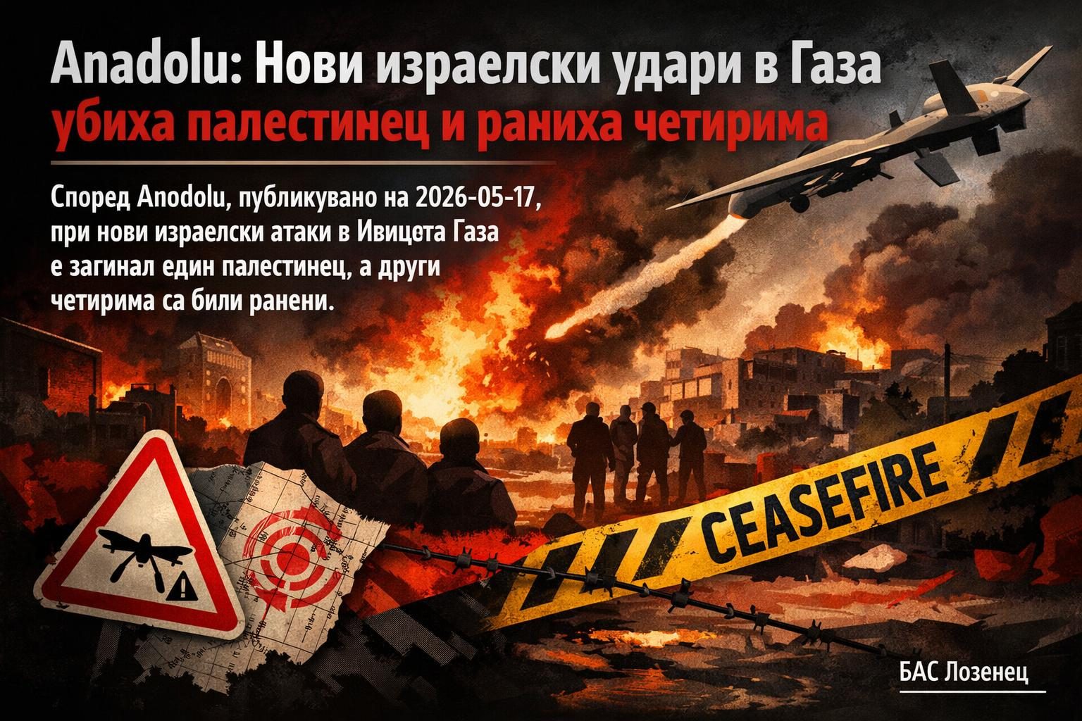 Anadolu: Нови израелски удари в Газа убиха палестинец и раниха четирима