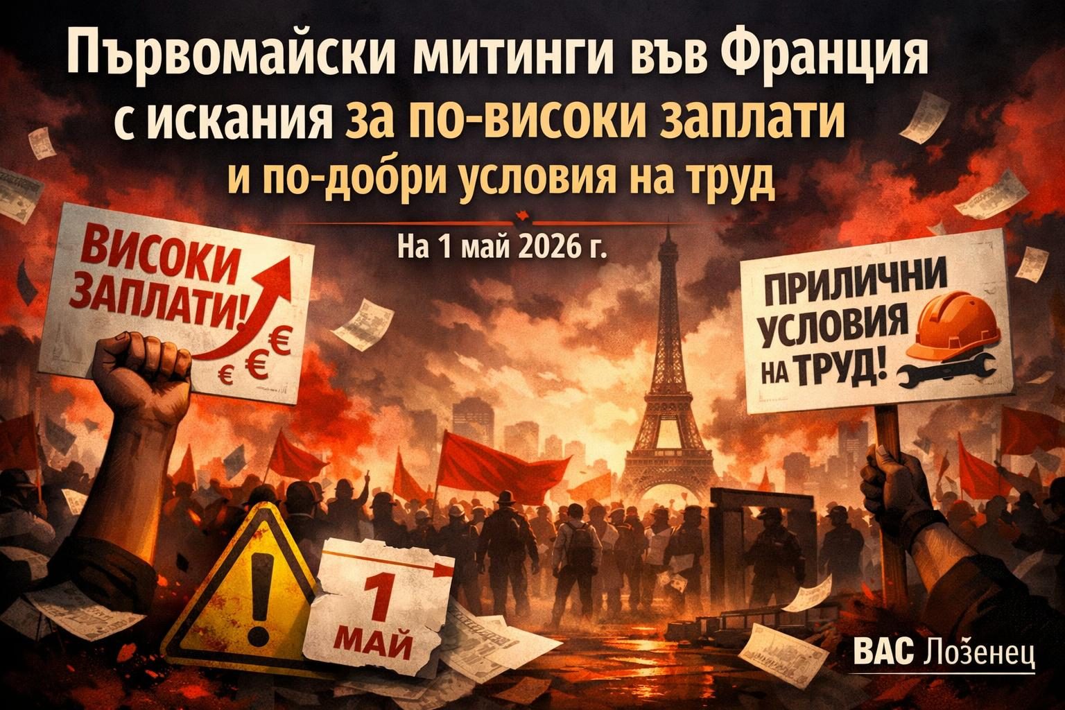 Първомайски митинги във Франция с искания за по-високи заплати и по-добри условия на труд
