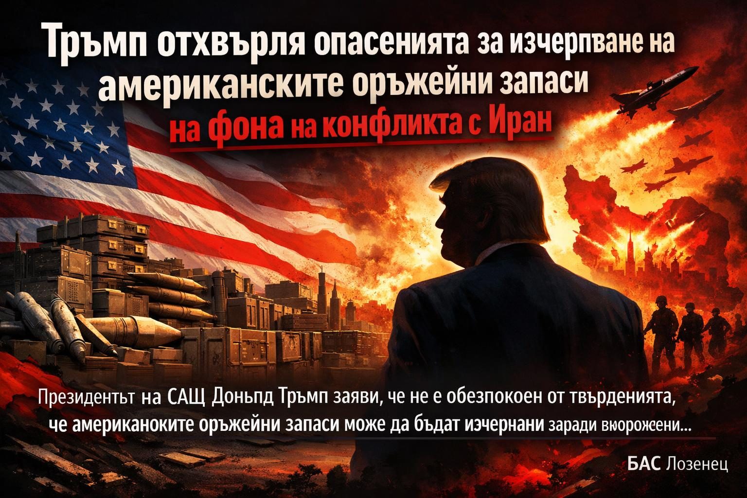 Тръмп отхвърля опасенията за изчерпване на американските оръжейни запаси на фона на конфликта с Иран