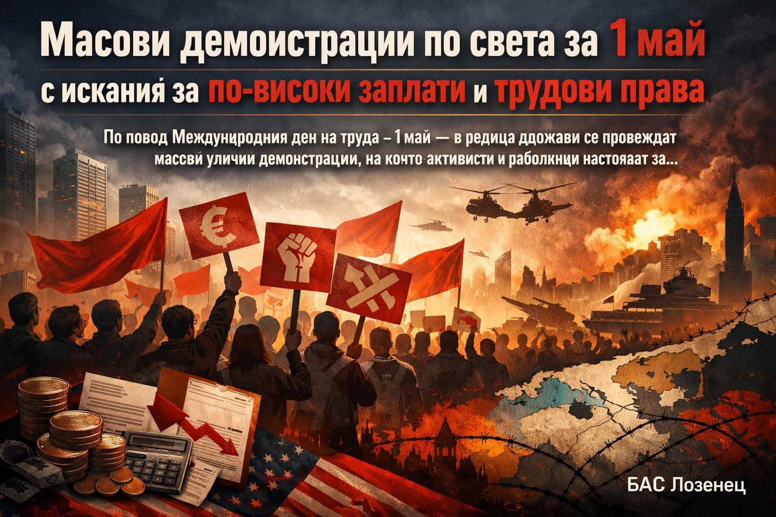 Масови демонстрации по света за 1 май с искания за по-високи заплати и трудови права