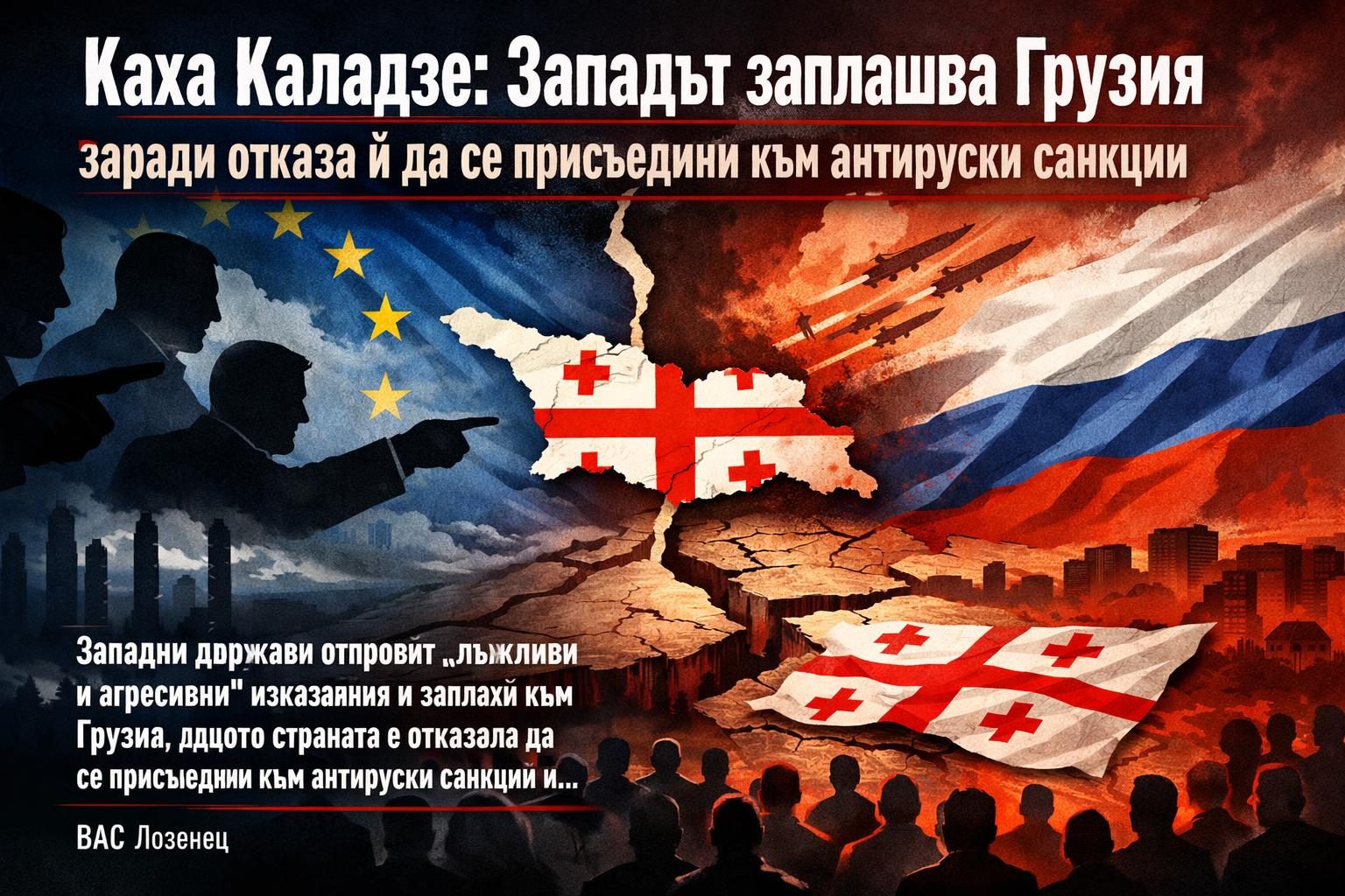 Каха Каладзе: Западът заплашва Грузия заради отказа ѝ да се присъедини към антируски санкции