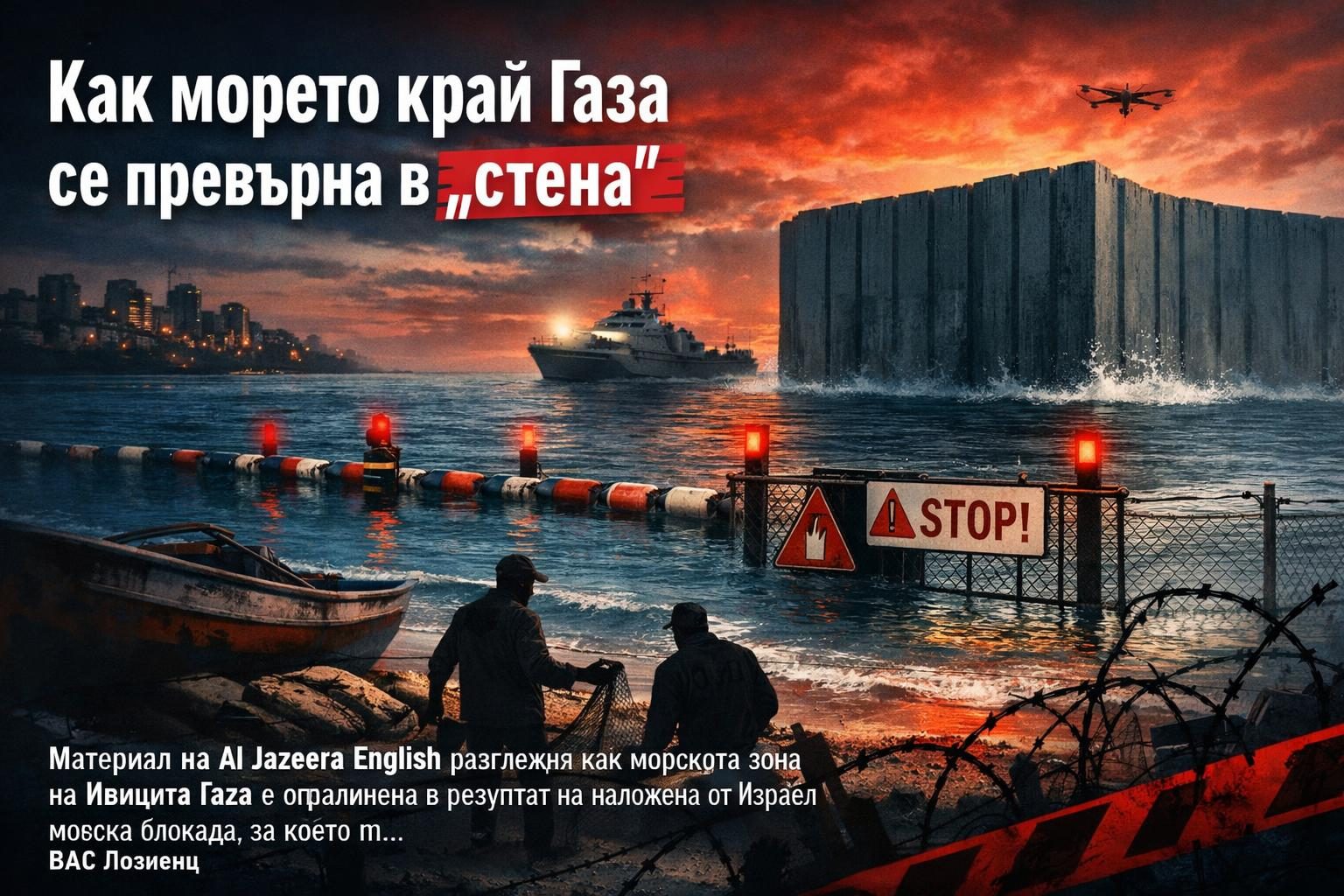 Как морето край Газа се превърна в „стена“