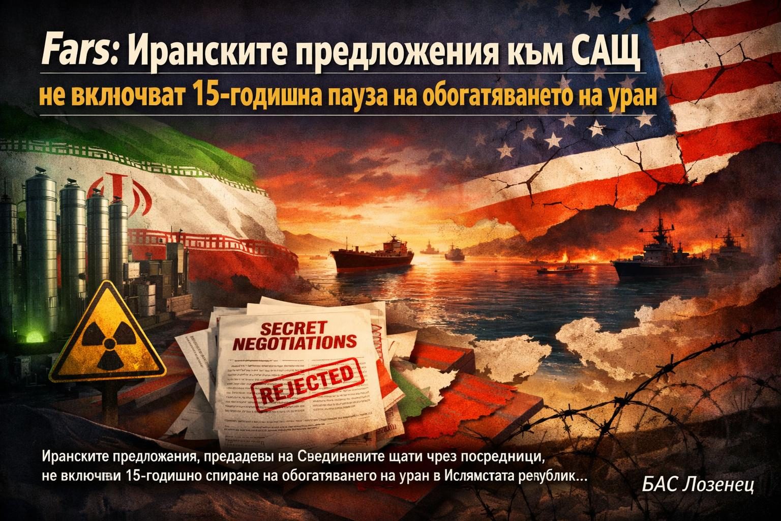 Fars: Иранските предложения към САЩ не включват 15-годишна пауза на обогатяването на уран