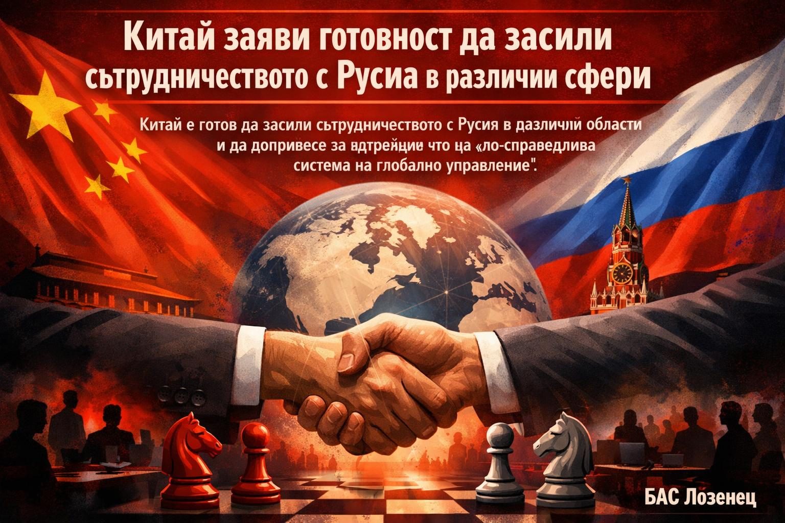 Китай заяви готовност да засили сътрудничеството с Русия в различни сфери