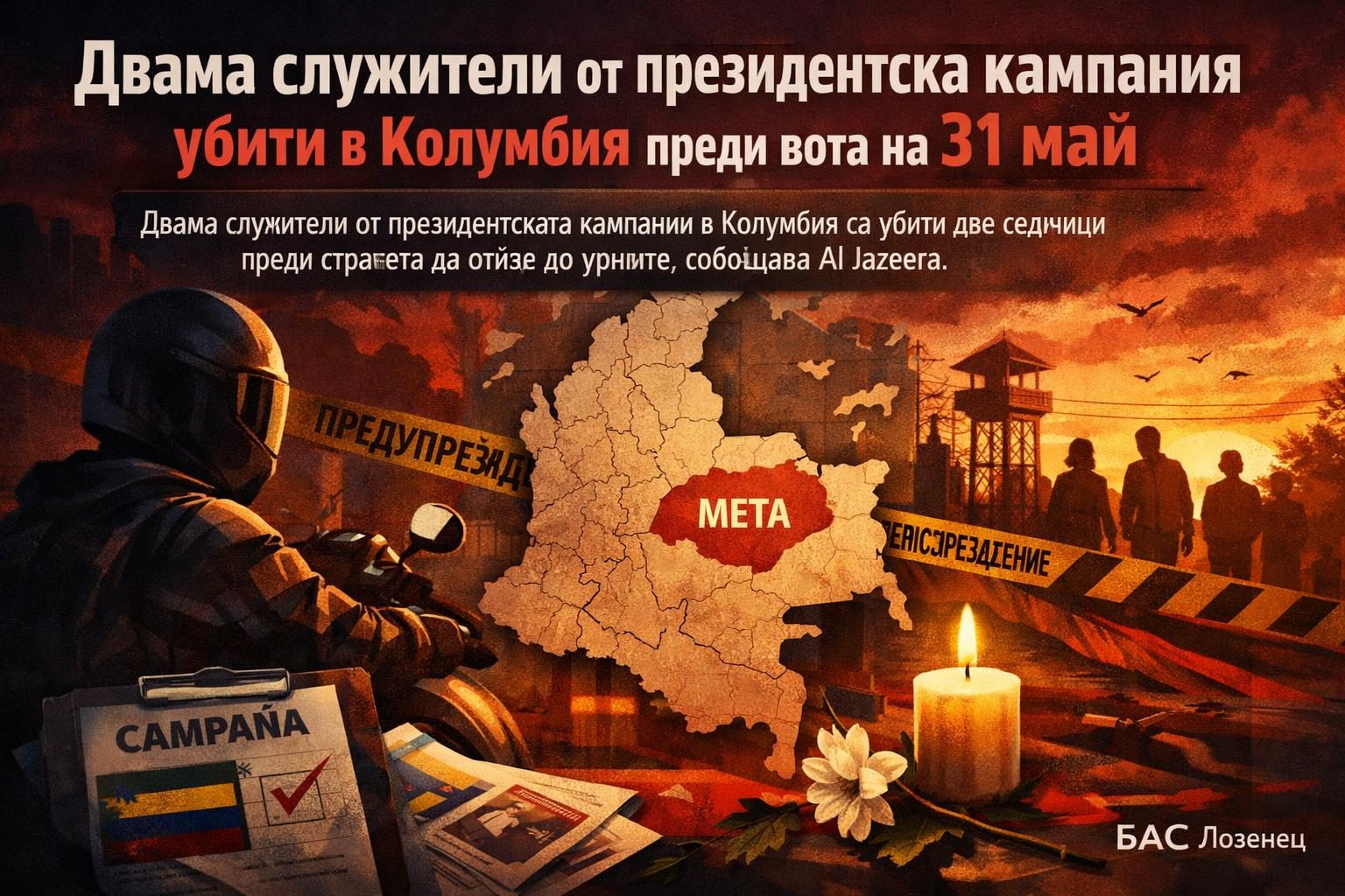 Двама служители от президентска кампания убити в Колумбия преди вота на 31 май